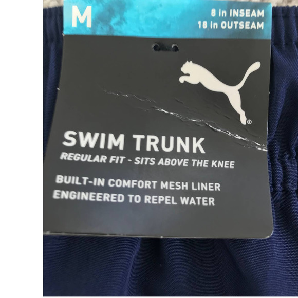 Puma Men's Essential Logo Swim Short Navy Medium - Picture 3 of 8